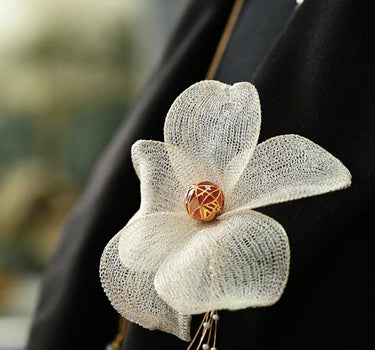 Magic Silk Camellia Brooch (10cm)