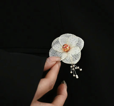 Magic Silk Camellia Brooch (5cm)