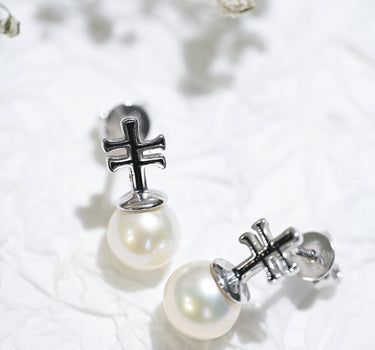 Enamel Pearl Earrings