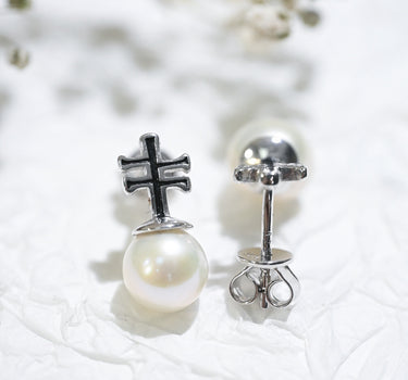 Enamel Pearl Earrings