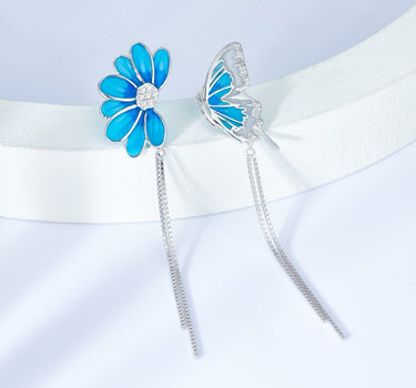 Butterfly with Flower Earrings