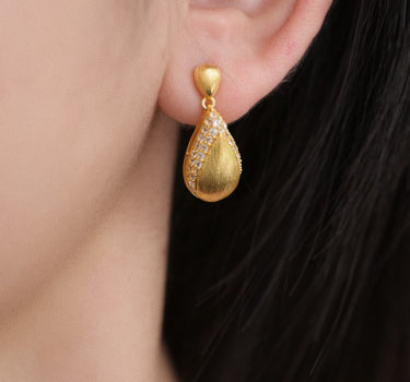 Brushed Teardrop Earrings