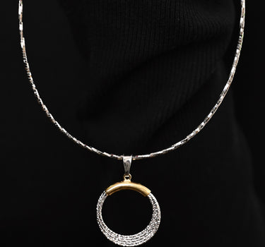 Two-tone Circle Necklace