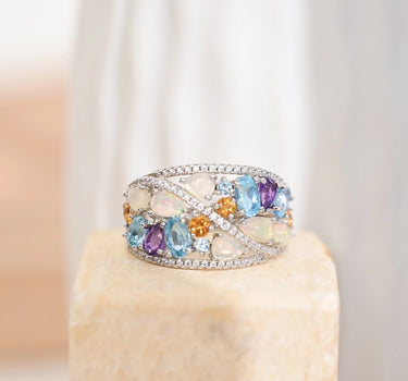 Rainbow Petal Ring