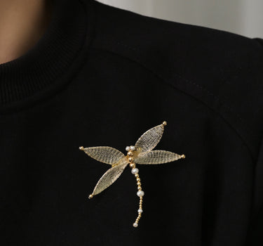 Enchanted Silk Dragonfly Brooch